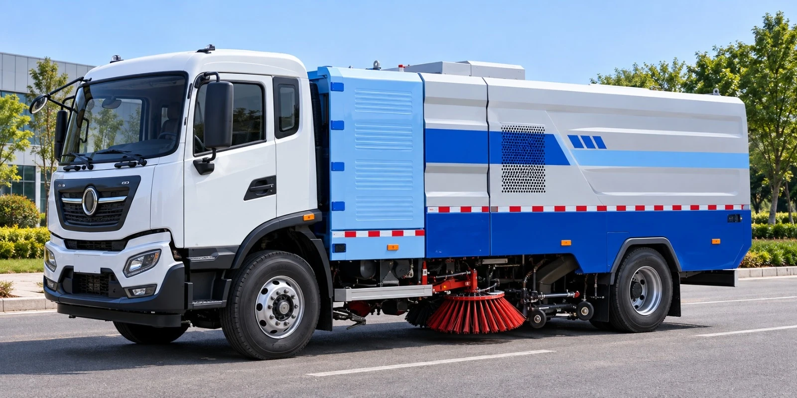 Caminhão de lavagem e varrição New Energy sobre chassi Dongfeng