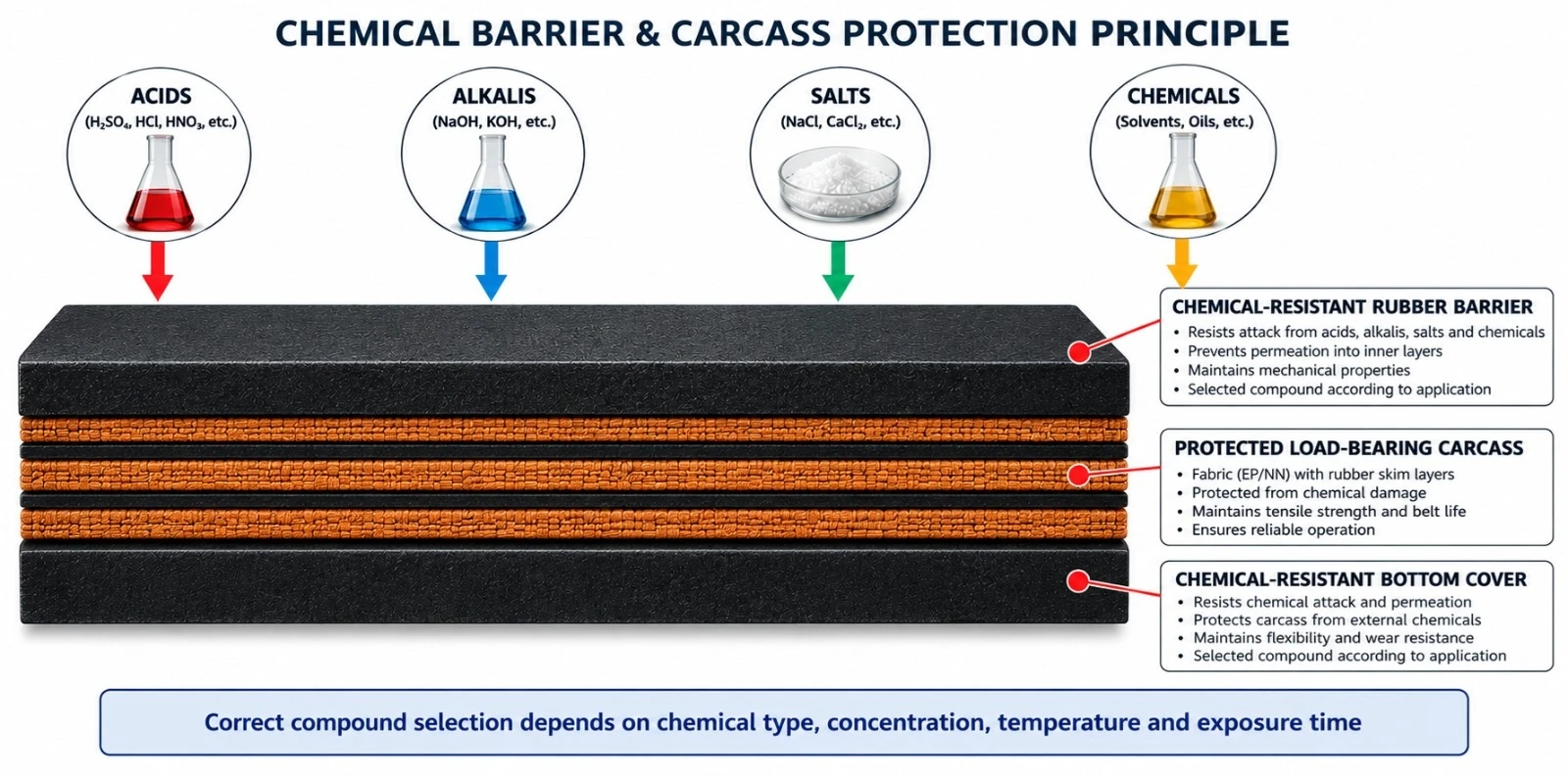Diagrama da barreira química e proteção da carcaça